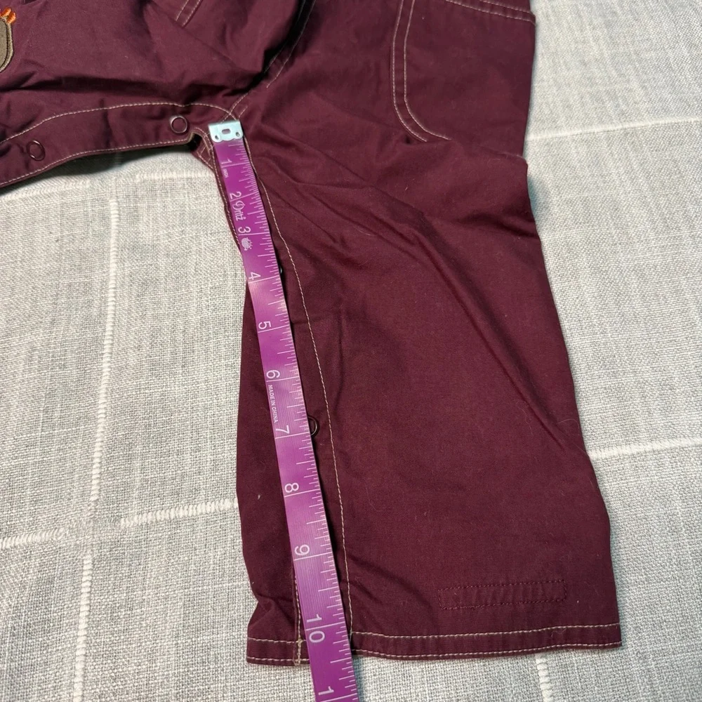 Carter's Y2K Dinosaur Basketball Overalls 12-18 Months Maroon - Picture 7 of 10